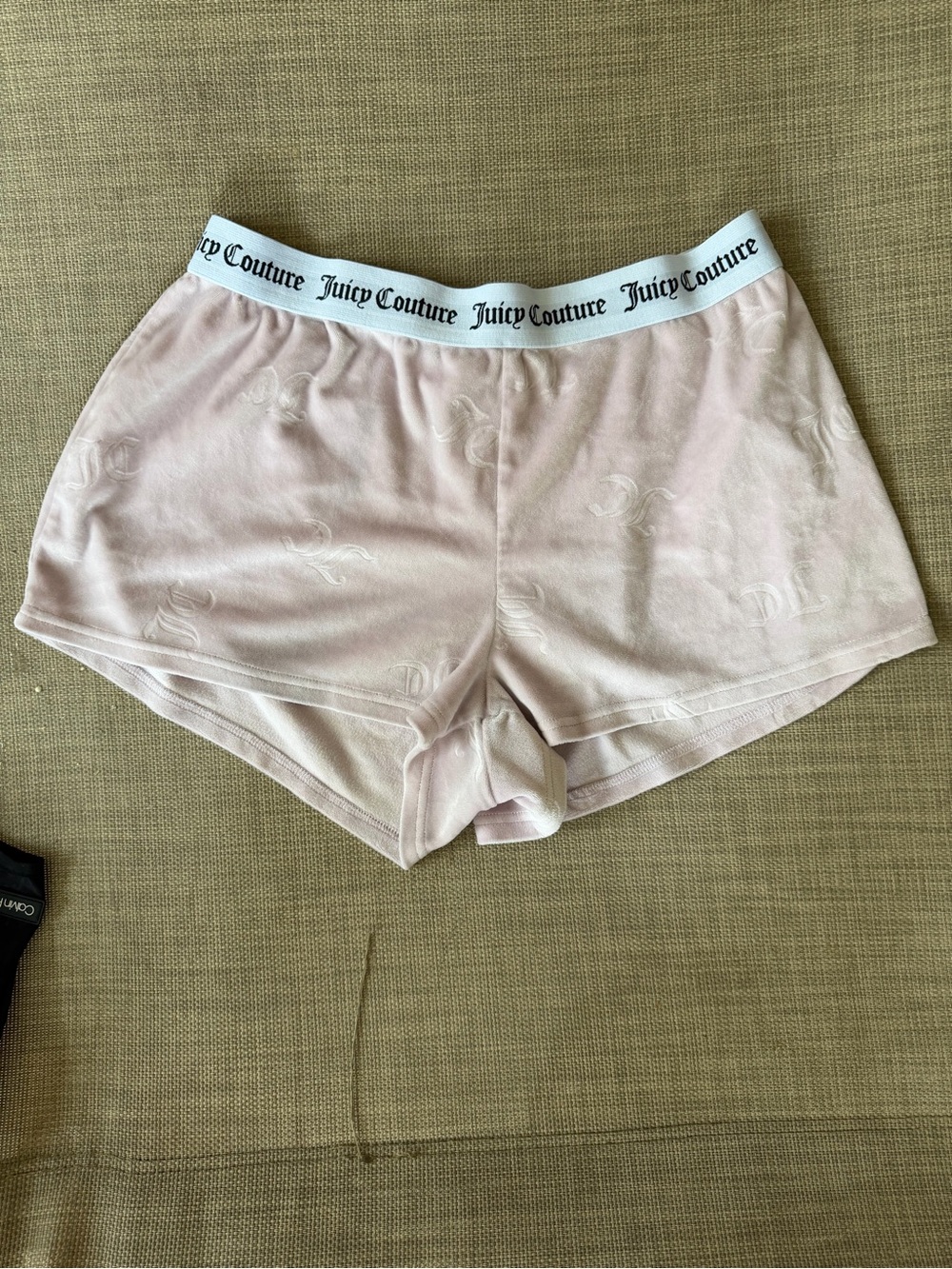 Juicy Couture Pale Pink Logo Velour Lounge Shorts